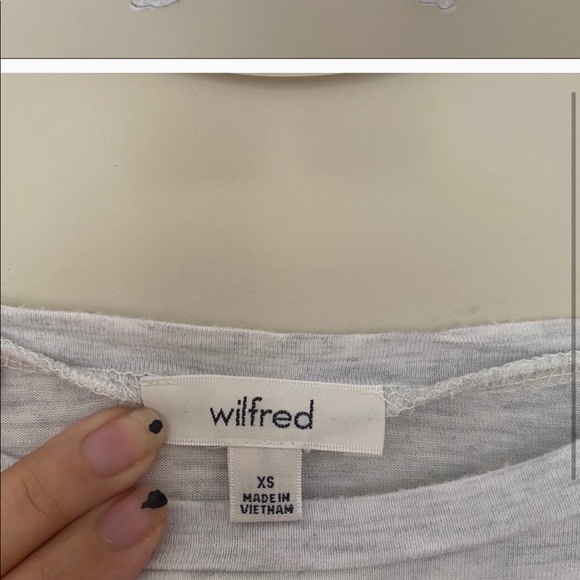 WILFRED Light Gray Peplum Ruffle Long Sleeve Top - Picture 2 of 5